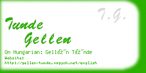 tunde gellen business card